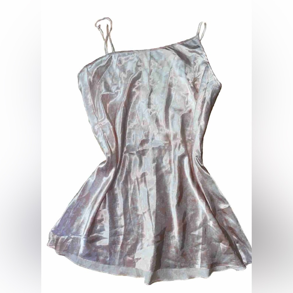 Avon Intimates Vintage Pink Satin Asymmetrical Slip Dress